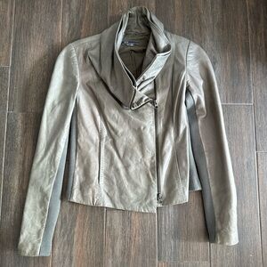 Vince Taupe Leather Jacket